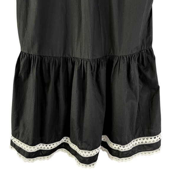 Kate Spade Broome Street Cotton Drop Waist Dress Lace Inset Black - Picture 10 of 11